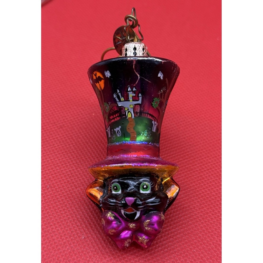 RARE Christopher Radko TABBY TOPPER Glass Christmas Ornament
